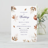 Herfst Oogst Seizoen Trouwen Kaart (Staand voorkant)