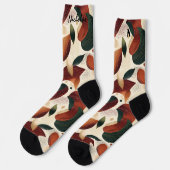 Herfst Oogst Sokken in Crème, Roest en Groen (Links)