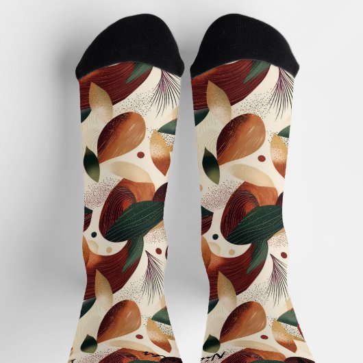 Herfst Oogst Sokken in Crème, Roest en Groen (Top)