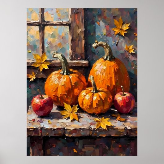 Herfst Oogst Stilleven Poster (Voorkant)