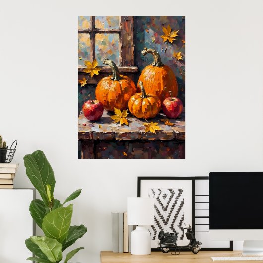 Herfst Oogst Stilleven Poster (Thuiskantoor)