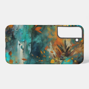 Herfst Oogst Teal Roest Goud Abstract Samsung Galaxy Hoesje
