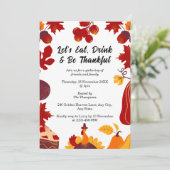 Herfst Oogst Thanksgiving Diner Kaart (Staand voorkant)