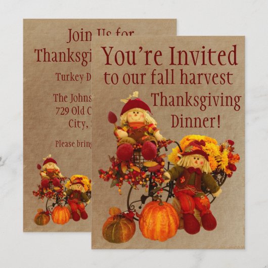 Herfst Oogst Thanksgiving Invitaties Kaart (Voorkant / Achterkant)