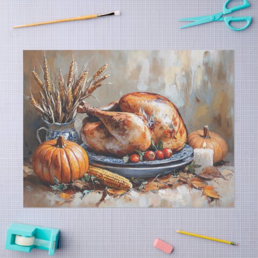 Herfst Oogst Turkije Feest Decoupage Tissuepapier (Craft)