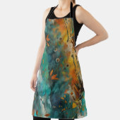 Herfst Oogst Verf Abstract Blauwgroen Roest Goud Schort (Insitu)