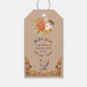 Herfst oogst verse eieren kraft product label cadeaulabel (Voorkant)