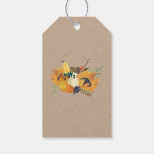 Herfst oogst verse eieren kraft product label cadeaulabel (Achterkant)