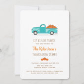 Herfst Oogst Vintage Blauwe Truck Kaart (Voorkant)