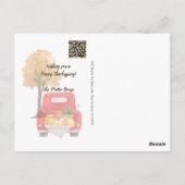 Herfst Oogst Wagen Thanksgiving Zakelijk Briefkaart (Achterkant)
