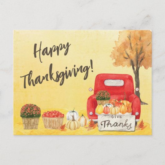 Herfst Oogst Wagen Thanksgiving Zakelijk Briefkaart (Voorkant)