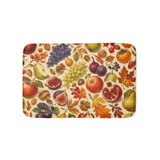 Herfst Oogst Waterverf Patroon Badmat (Voorkant)
