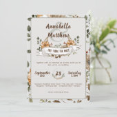 Herfst Oogst Woodland Bloemen Natuurlijke Rustiek Kaart (Staand voorkant)