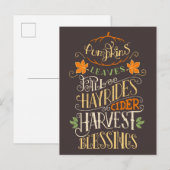 Herfst & oogst zegeningen briefkaart (Voorkant / Achterkant)