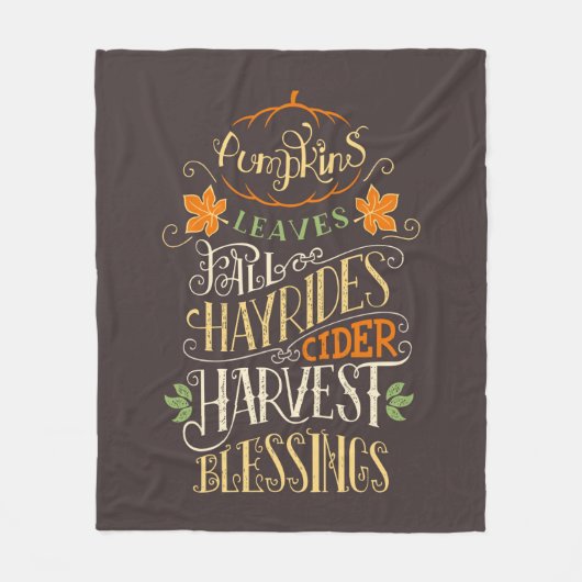 Herfst & oogst zegeningen fleece deken (Voorkant)