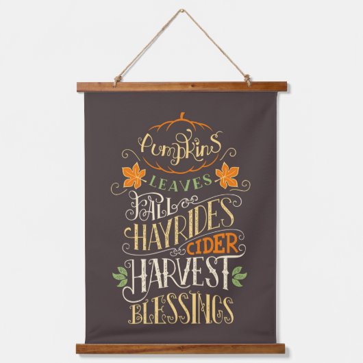 Herfst & oogst zegeningen hangend wandkleed (Voorkant)