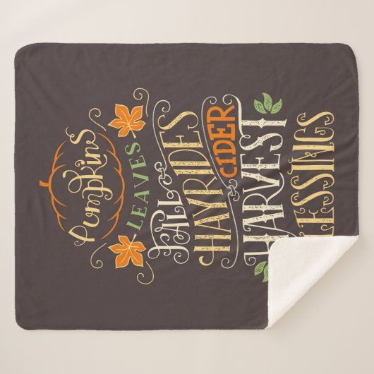 Herfst & oogst zegeningen sherpa deken (Voorkant (horizontaal))