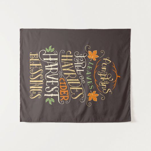 Herfst & oogst zegeningen wandkleed (Voorkant (horizontaal))