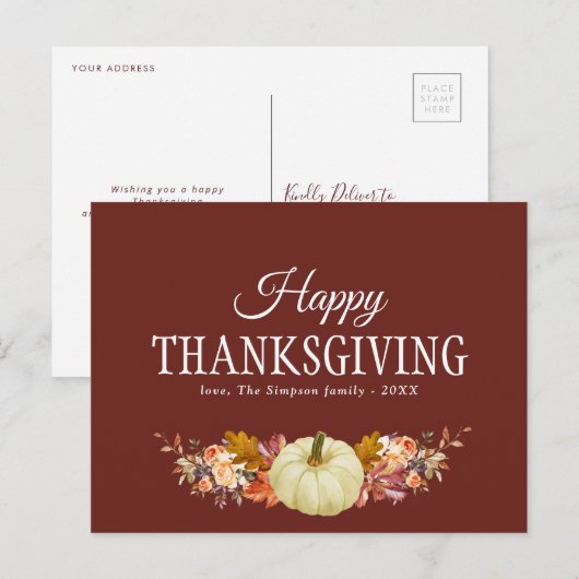 herfst oogstbladerij blij met deanksgiving feestdagenkaart (Voorkant / Achterkant)