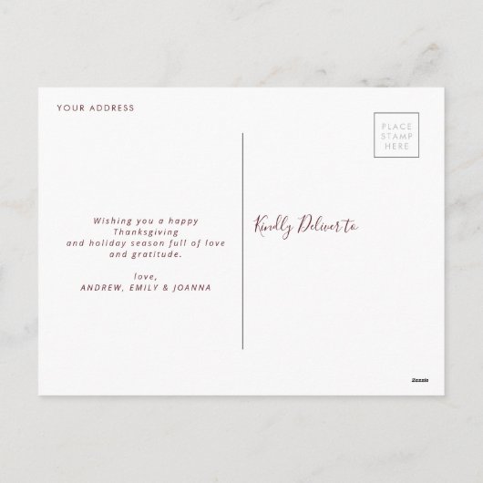 herfst oogstbladerij blij met deanksgiving feestdagenkaart (Achterkant)