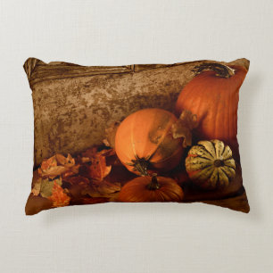 Herfst oogsten/pompoenen en pompoenen aan de deur accent kussen