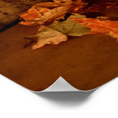 Herfst oogsten/pompoenen en pompoenen aan de deur poster (Hoek)