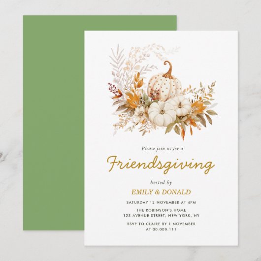 herfst oogsten vriendsgiving kaart (Voorkant / Achterkant)