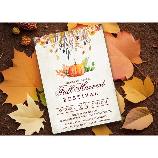 Herfst Oogstfeest Feest Uitnodiging
