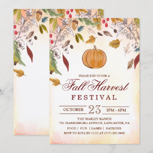 Herfst Oogstfeest Feest Uitnodiging