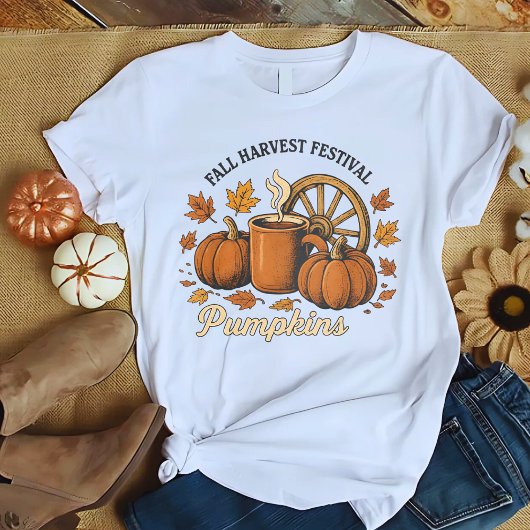 Herfst Oogstfeest, Herfst T-shirt, pompoen shirt