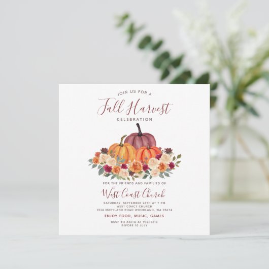 Herfst Oogstfeest, Herfstfeest, Herfst Gemeenschap Kaart (Staand voorkant)