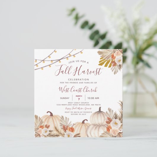 Herfst Oogstfeest, Herfstfeest, Herfst Gemeenschap Kaart (Staand voorkant)