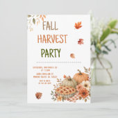 Herfst Oogstfeest Pompoen Taart Kaart (Staand voorkant)