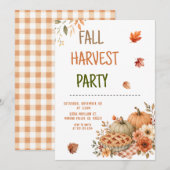 Herfst Oogstfeest Pompoen Taart Kaart (Voorkant / Achterkant)