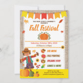 Herfst oogstfestival burlap pumpkin patch kaart (Voorkant)
