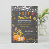 Herfst oogstfestival chalkboardpompoen kaart (Staand voorkant)