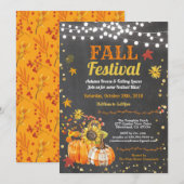 Herfst oogstfestival chalkboardpompoen kaart (Voorkant / Achterkant)