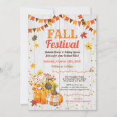 Herfst Oogstfestival Rustiek Hout Pompoen Patch Kaart (Voorkant)