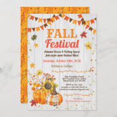 Herfst Oogstfestival Rustiek Hout Pompoen Patch Kaart (Voorkant / Achterkant)