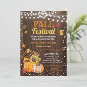 Herfst oogstfestival rustige houtpompoenpatch kaart (Staand voorkant)