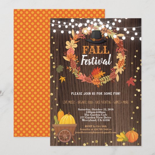 Herfst oogstfestival rustige Thanksgiving hout Kaart (Voorkant / Achterkant)