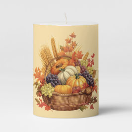 Herfst Oogstmandje Kaars – Pompoenen, Druiven, C