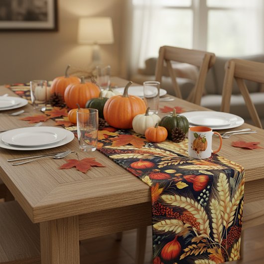 Herfst oogstpatroon medium tafelloper