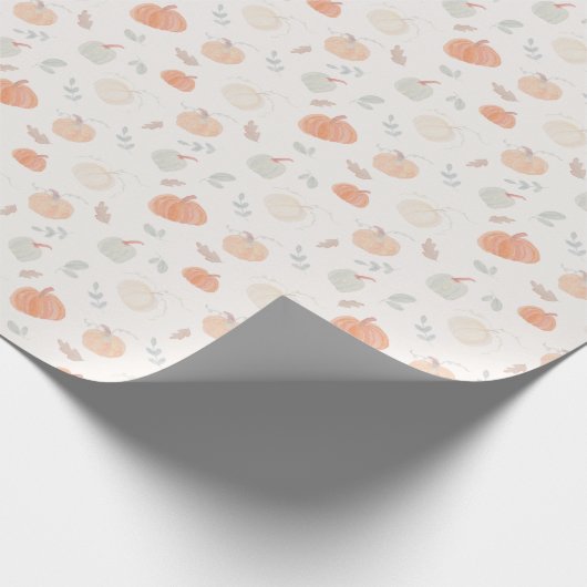 Herfst oogstpompoenen cadeaupapier (Hoek)