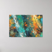 Herfst oogstverf Blauwgroen Rust Gold Abstract Canvas Afdruk (Voorkant)