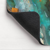 Herfst oogstverf Blauwgroen Rust Gold Abstract Muismat (Hoek)