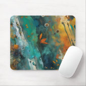 Herfst oogstverf Blauwgroen Rust Gold Abstract Muismat (Met muis)