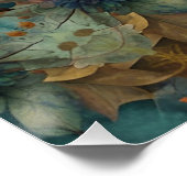 Herfst oogstverf Blauwgroen Rust Gold Abstract Perfect Poster (Hoek)
