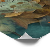 Herfst oogstverf Blauwgroen Rust Gold Abstract Poster (Hoek)