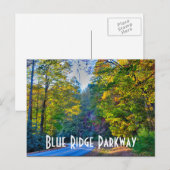 herfst op blauwe bergplaats briefkaart (Voorkant / Achterkant)